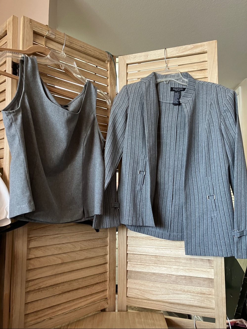 Perceptions New York Grey Pinstripe Jacket With Marching Shell 8